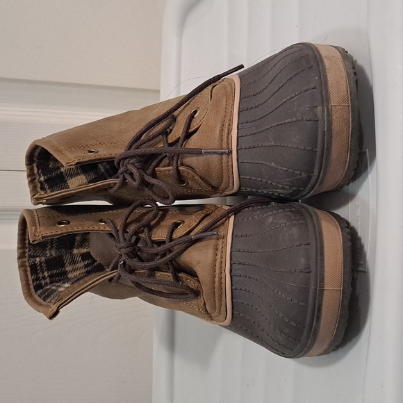 Blue lace up snow duck boots - 8 - brown - Picture 2 of 7